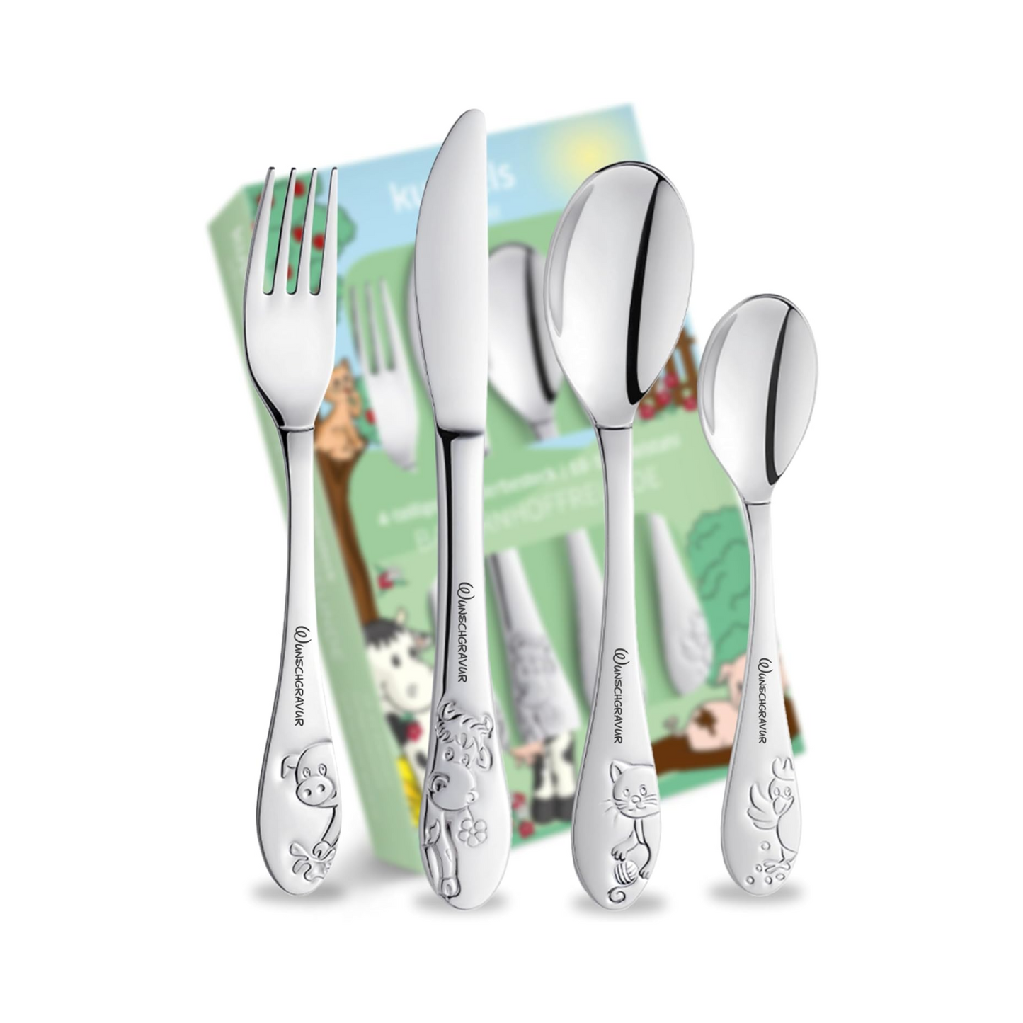 Children's cutlery with name engraving from the gift joy brand