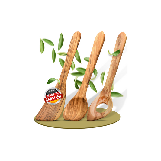 Olive wood spoon set by the brand FEINHOLZ