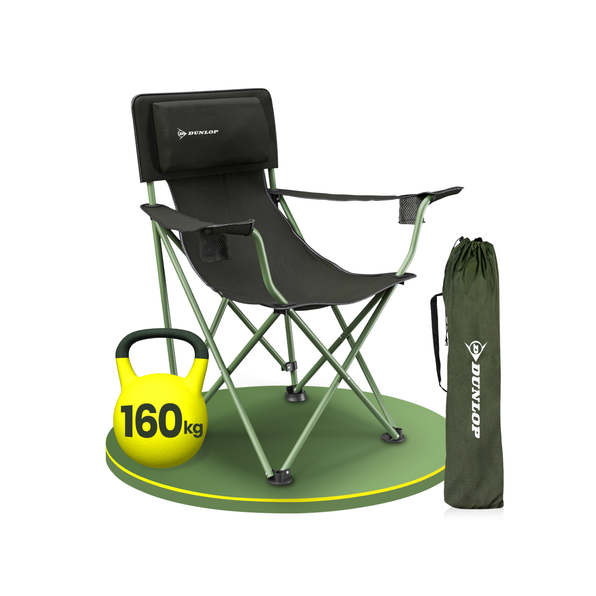 campingstuhl bis 160 kg Campingstuhl XXL faltbar der Marke Dunlop – Das Qualitätssiegel.de