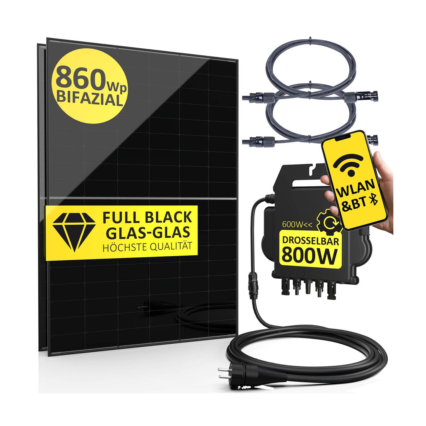 Balkonkraftwerk 860Wp der Marke DUR-line